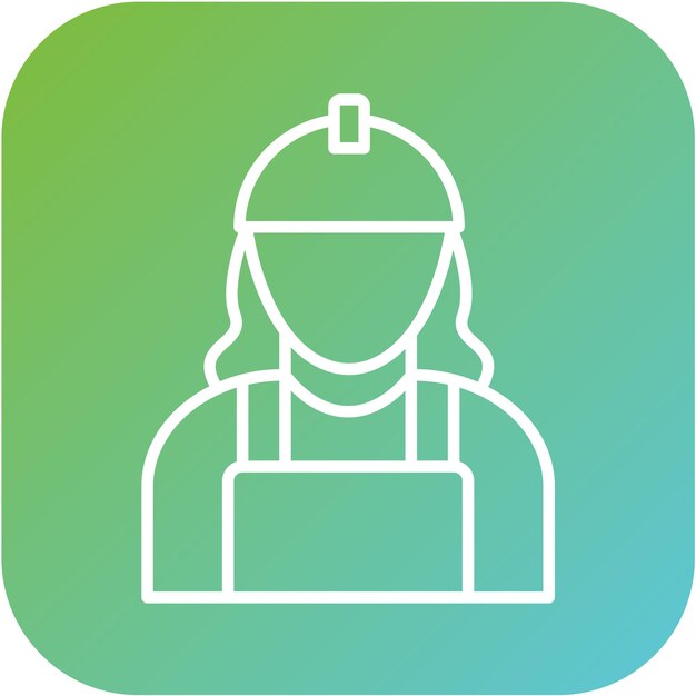 Trabajador de diseño vectorial Estilo de icono femenino