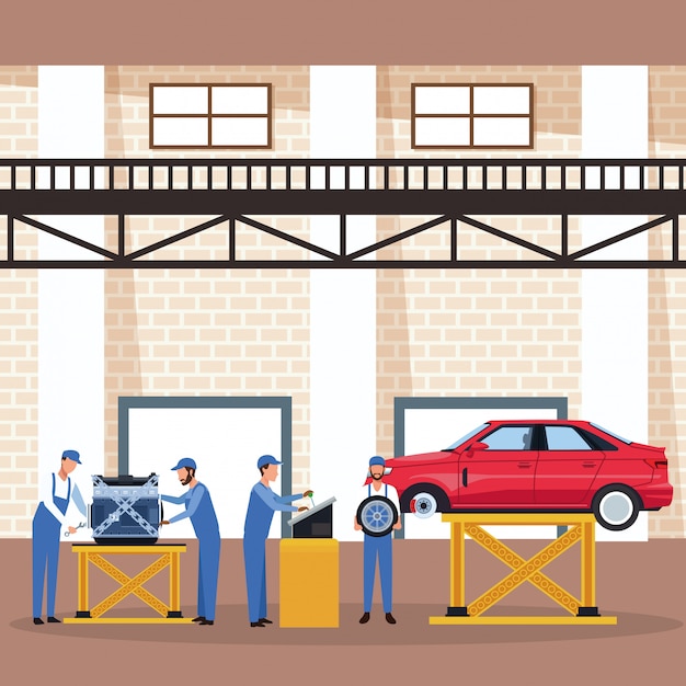 Trabajador en fabrica de vehiculos