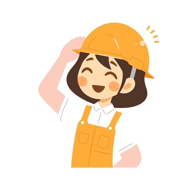 trabajador femenino avatar carácter simple vector día del trabajo