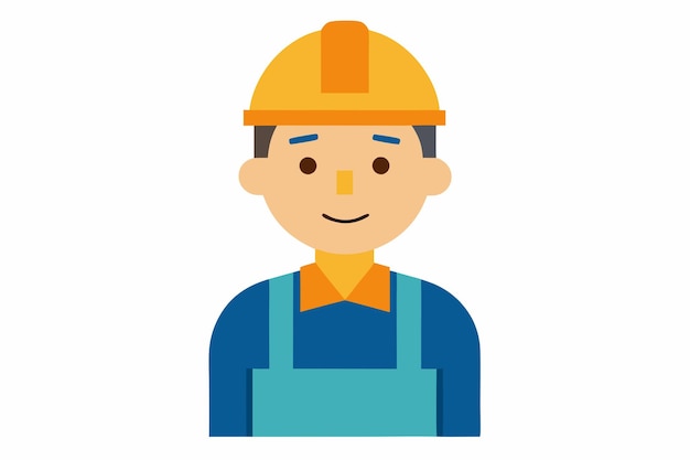 Trabajador de ingeniería o trabajador de la construcción capataz personaje de dibujos animados dibujados a mano