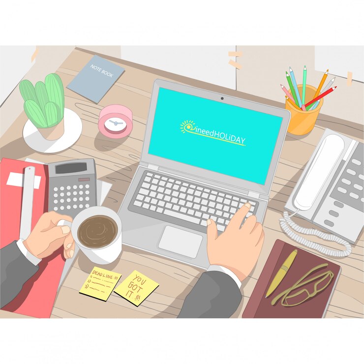 Vector trabajador de mesa de negocios