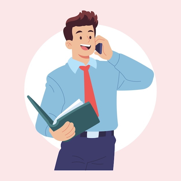 Trabajador de oficina de vector plano