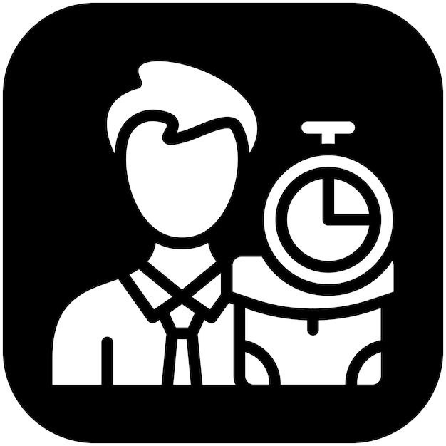 Trabajador temporal Icono vectorial masculino Ilustración del conjunto de iconos de Gig Economy
