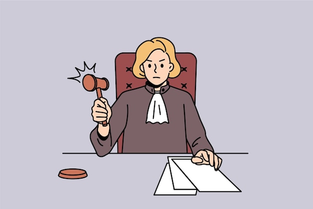 Trabajando como juez en concepto de tribunal