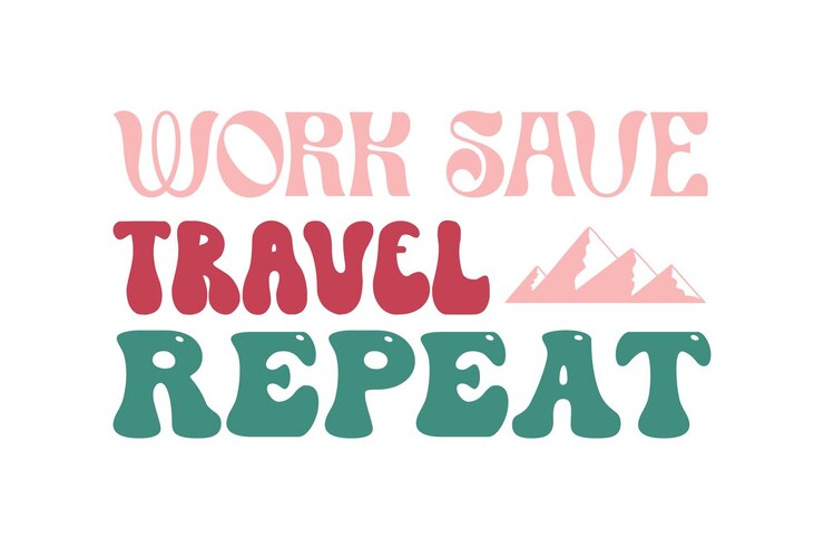 Vector trabajar ahorrar viajar repetir