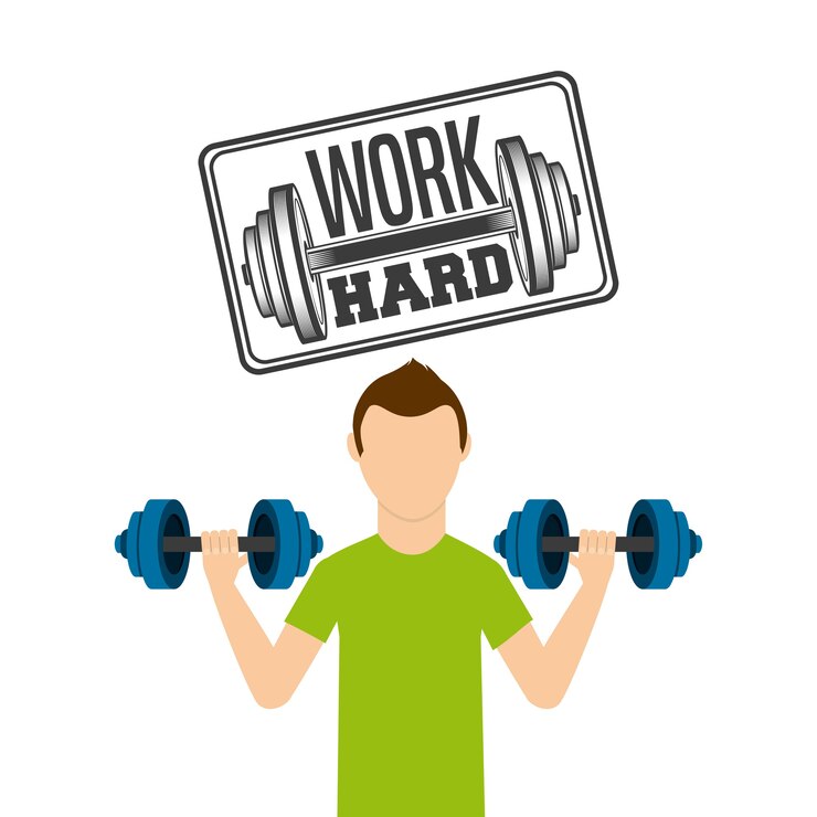Vector trabajar duro diseño