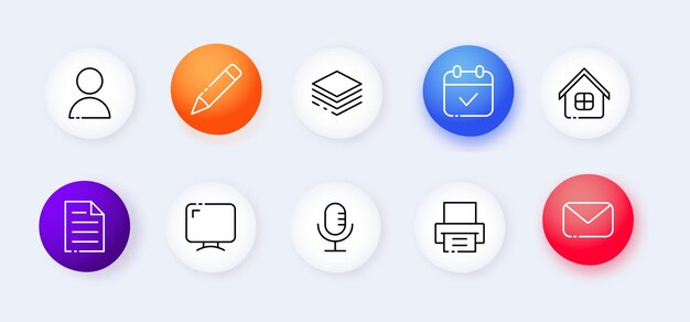 Trabajar de forma remota Trabajo de color plano desde casa Iconos vectoriales