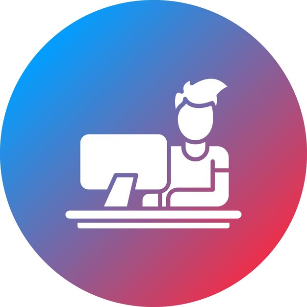Trabajar en la imagen vectorial del icono de la computadora Se puede utilizar para trabajar desde casa