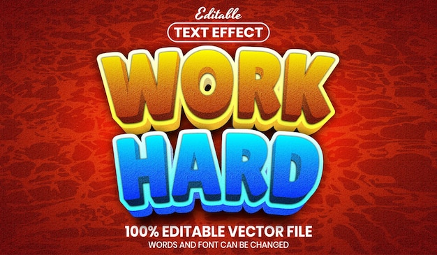 Trabajar mucho texto, efecto de texto editable de estilo de fuente
