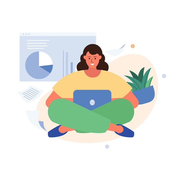 Trabajar a través de la computadora portátil