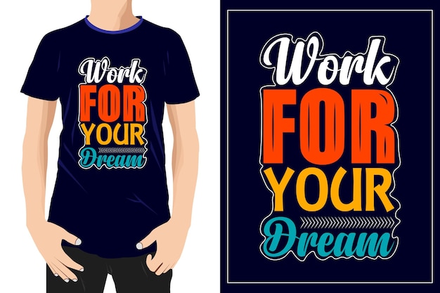 Trabaje duro citas motivacionales diseño listo para la etiqueta de la camiseta de la taza o la impresión vector premium