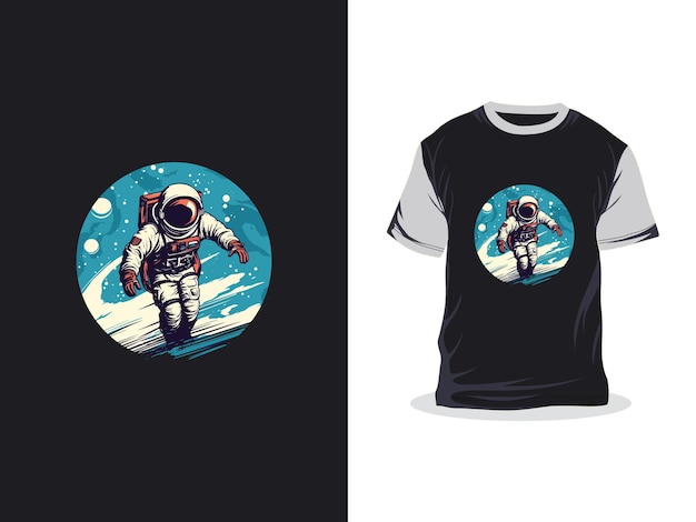 trabajo de arte creativo de astronauta diseño de camiseta de impresión vectorial