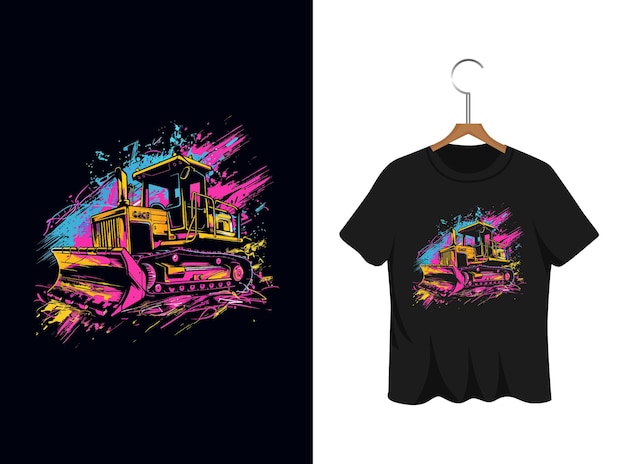 trabajo de arte de diseño de camisetas de graffiti bulldozer