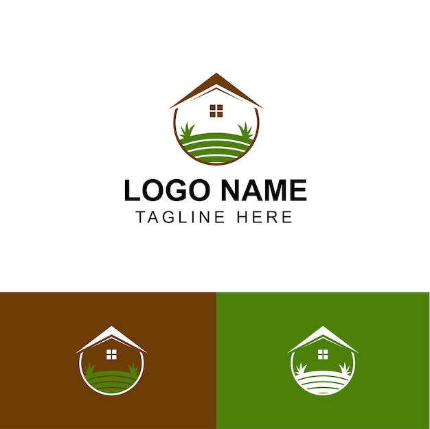 Vector trabajo de arte vectorial gratuito para el logotipo de la propiedad y el jardín de la casa