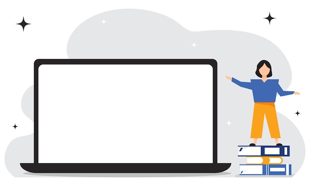 Trabajo y educación en línea Clases virtuales chat ventanas portátil teléfono inteligente Ilustración vectorial