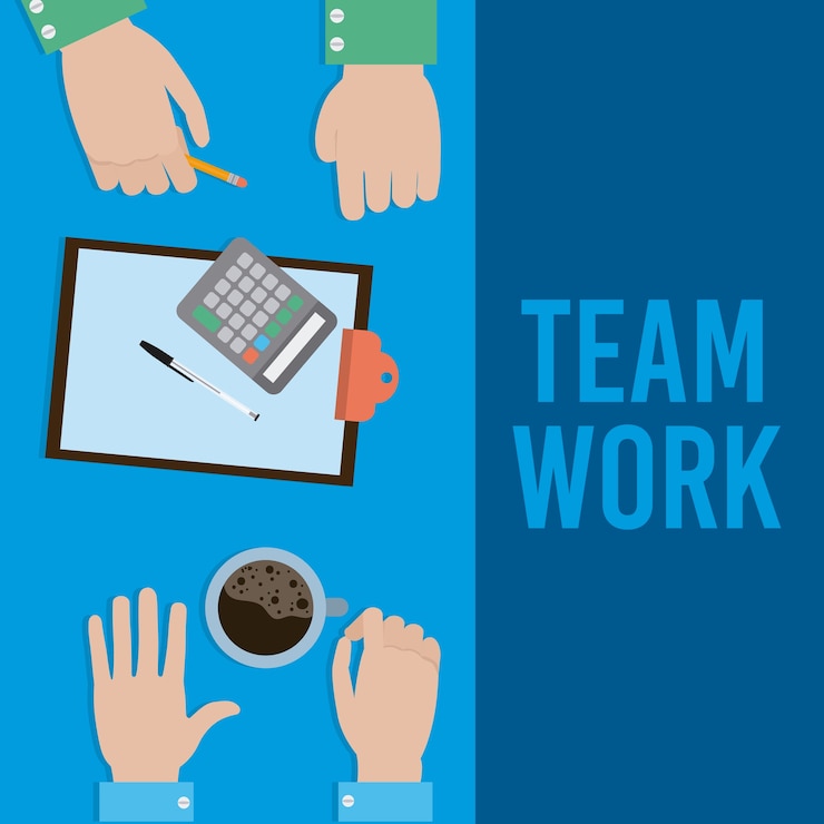 Vector trabajo en equipo y apoyo