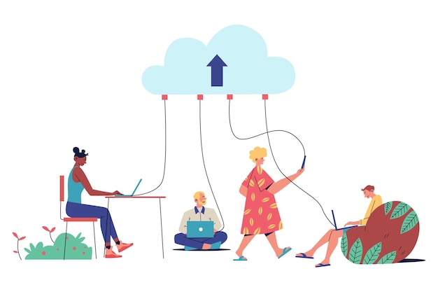 Trabajo en equipo compartiendo datos usando la nube