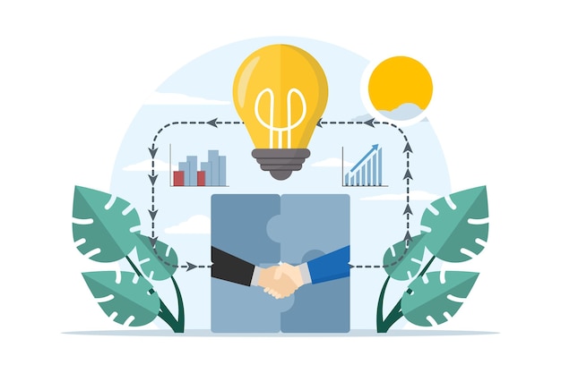 Trabajo en equipo concepto de negocio o personas de negocios que se dan la mano como una forma de éxito de trabajo en equipo