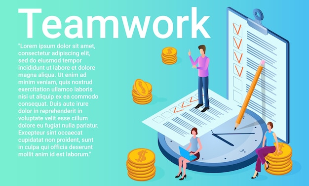 Trabajo en equipo El concepto de trabajo y desarrollo empresarial Cooperación y éxito