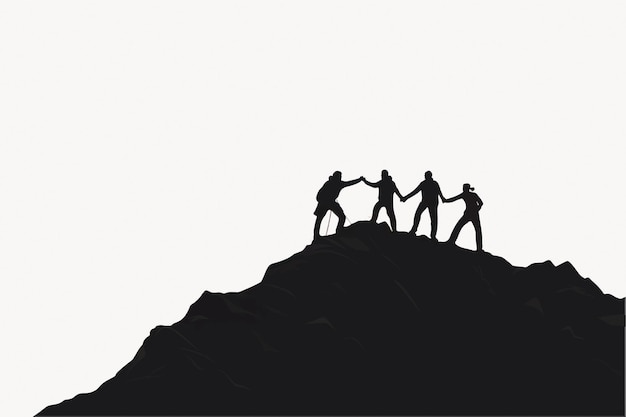 El trabajo en equipo conquista las cumbres de las montañas