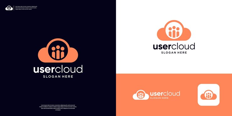 Vector trabajo en equipo icono de logotipo de nube de moda simple comunidad gente símbolo de unidad diseño de logotipo