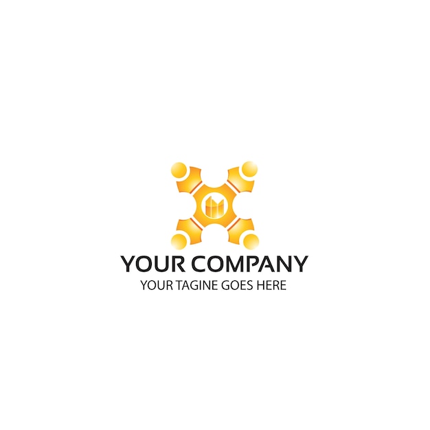 trabajo en equipo - plantilla de logotipo