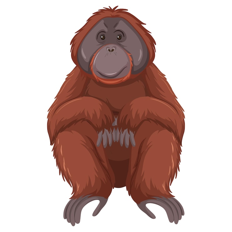Vector el trabajo de ilustración vectorial de dibujos animados de la cebra orangután