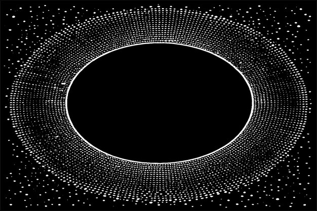 Trabajo de puntos abstractos Patrón de marco Fondo vectorial con efecto de grano de arena y puntos de puntos negros
