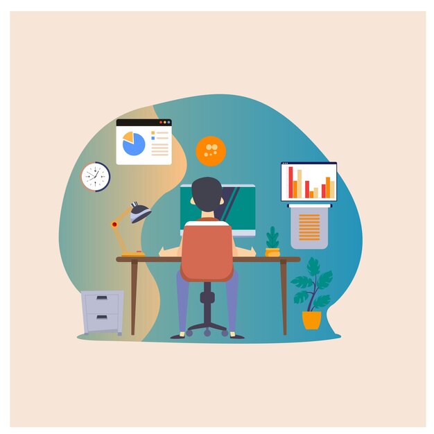 Trabajo remoto amplificador diseño nómada digital estilo de vida profesional moderno