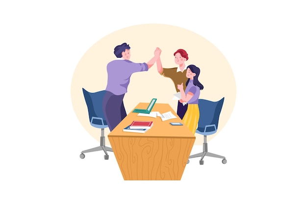 Trabajo de trabajo en equipo de asociación empresarial