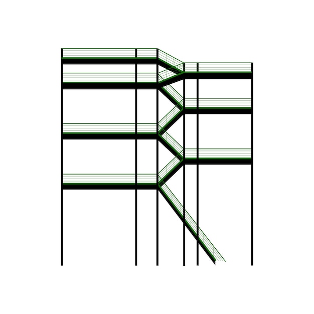 Vector trabajo vectorial de escaleras de hierro