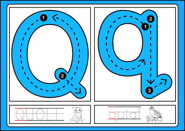Tracción de letras a partir de az hojas de trabajo de trazado dibujadas a mano para niños control de pluma y práctica de escritura a mano