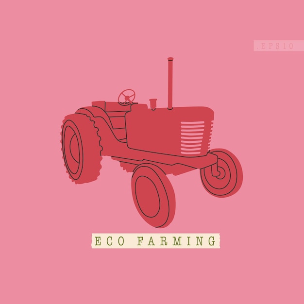 Vector tractor agrícola o cosechadora equipo típico para complejos ecoagrícolas