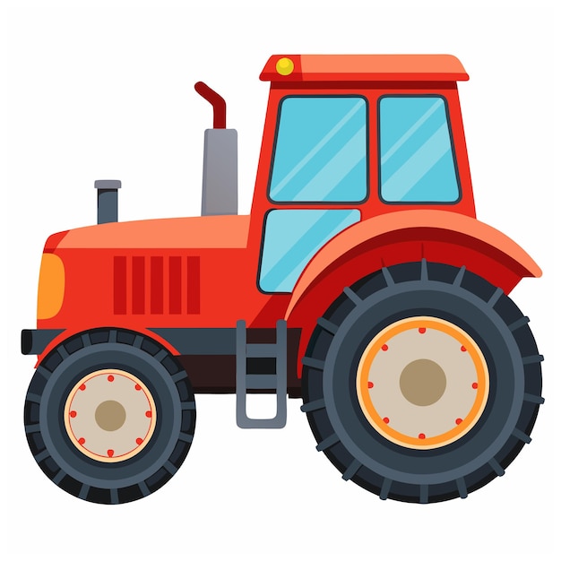 tractor colorido con ruedas grandes