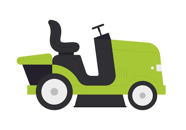 Tractor cortadora de césped vehículo verde para jardinería y cortar césped