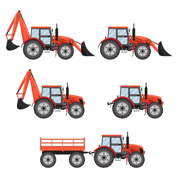 Tractor, excavadora, excavadora.