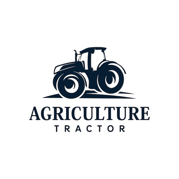 Tractor Granja Agricultura Logo Diseño Vector Ilustración