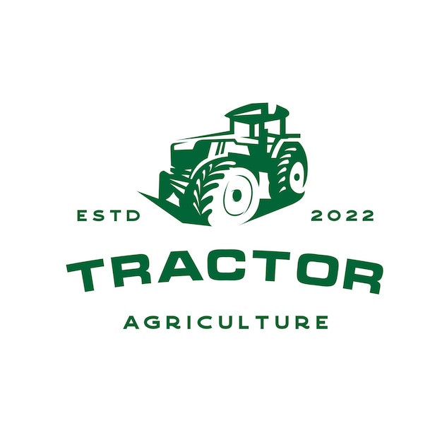 Tractor Granja Agricultura Logo Diseño Vector Ilustración