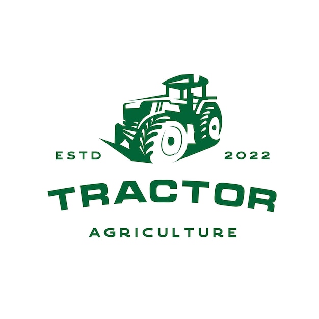 Tractor granja agricultura logo diseño vector ilustración