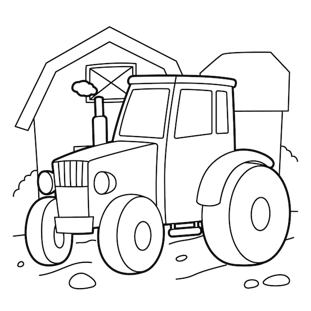 Vector tractor página para colorear