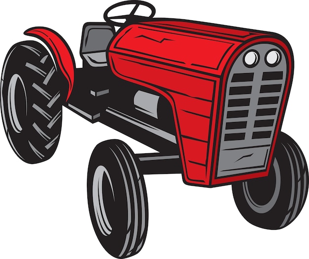 Vector tractor rojo