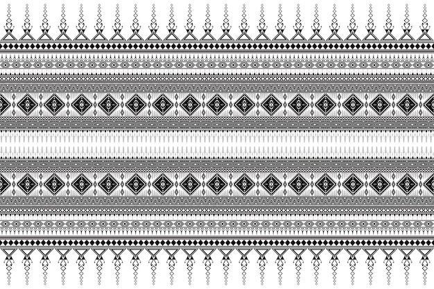 Tradicional en blanco y negro Abstracto Patrón étnico geométrico