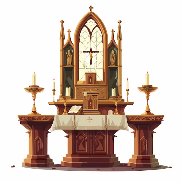 Vector tradicional_cristiano_altar_vector_ilustración