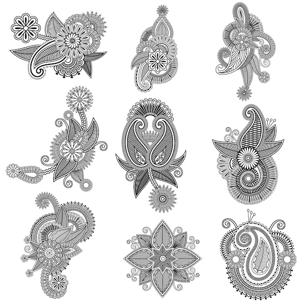 Tradicional y cultural Diseño de patrones hermosos Diseño de tatuajes Patrones de mandala Patrones árabes