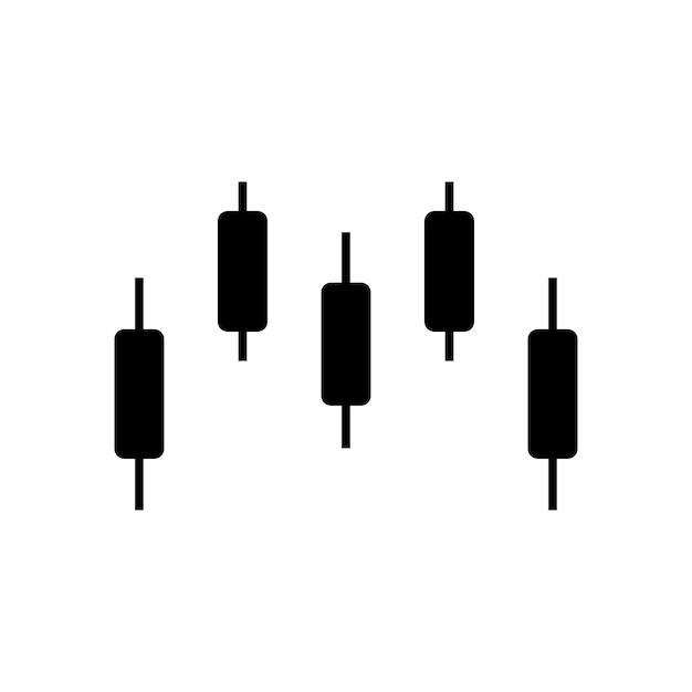 Trading stock vector icono negro. Símbolo de gráfico de velas. Icono de beneficio. Símbolo de la bolsa de valores. Muestra del mercado de valores de beneficio. EPS 10