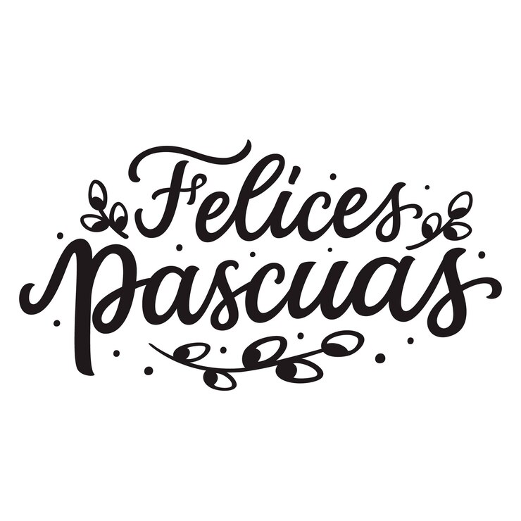 Vector traducción al español feliz pascua letras de mano