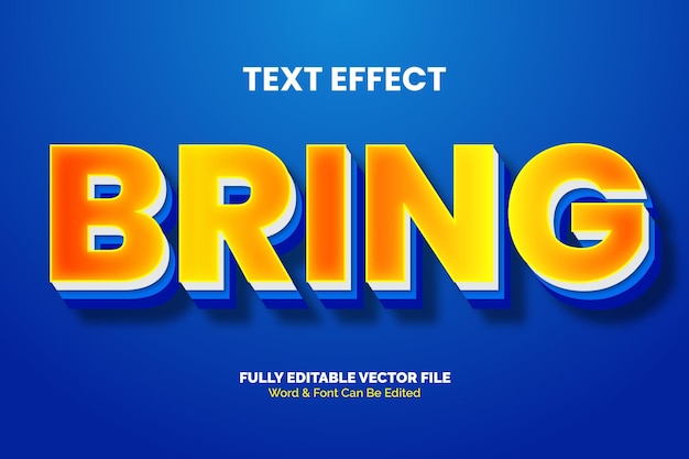 Traer el vector de texto 3D estilo de efecto de texto
