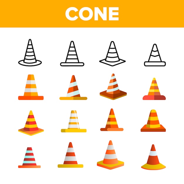 Vector traffic orange cones