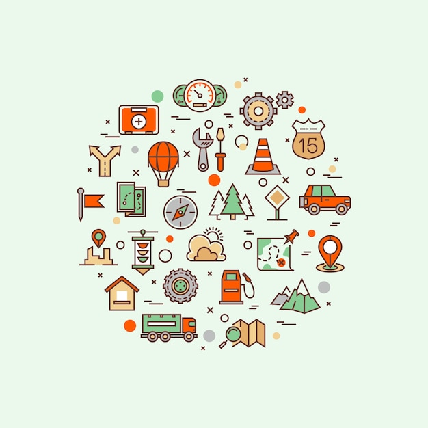 Tráfico concepto de infografía de vector de carretera