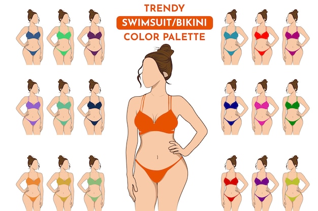 Traje de baño bikini combinación de colores de moda multicolor para el diseño de bikini